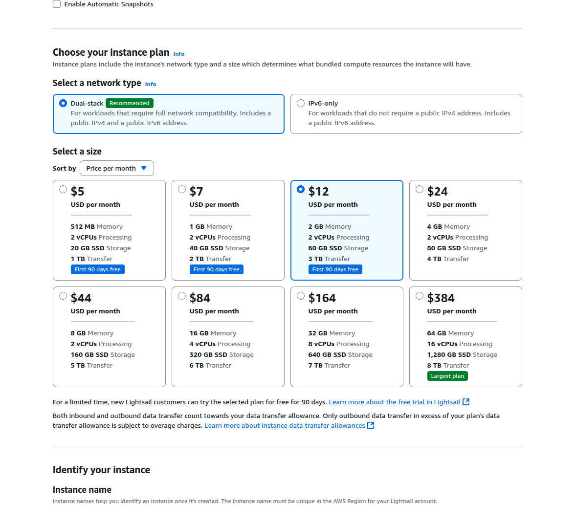 Create instance